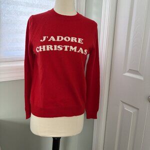 Chinti & Parker Women's Wool-Cashmere J'adore Christmas Sweater, XS, NWOT